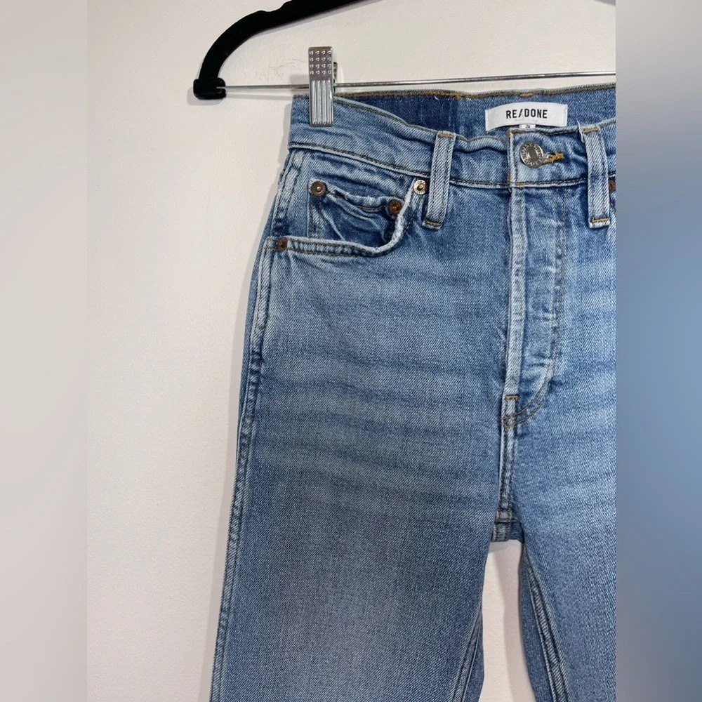 RE/DONE Jeans Women’s Size 24 Originals 80s Slim Straight in Brisk Blue‎